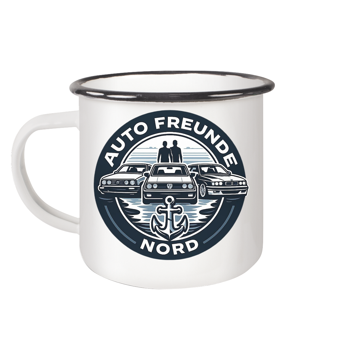 Autofreunde Nord - Emaille Tasse (Black)