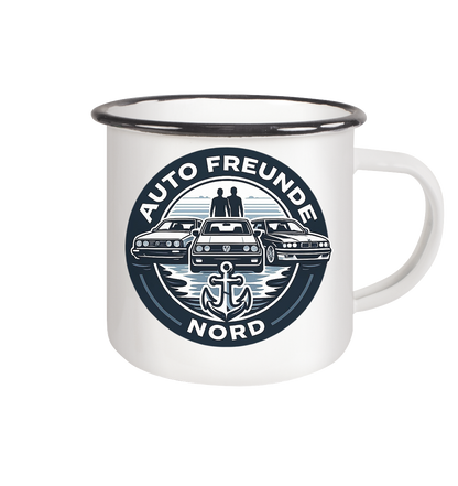 Autofreunde Nord - Emaille Tasse (Black)