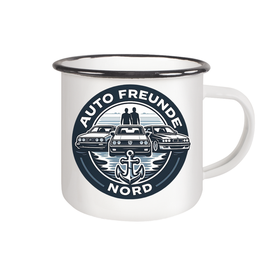 Autofreunde Nord - Emaille Tasse (Black)