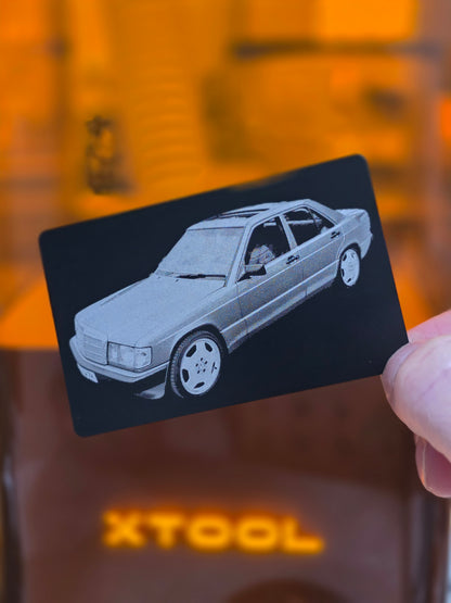Dein Auto auf einer Aluminium karte