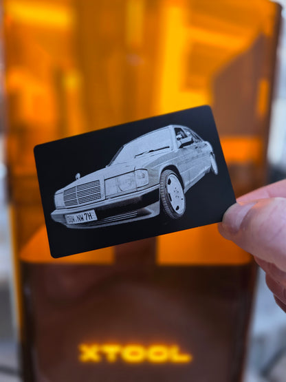 Dein Auto auf einer Aluminium karte
